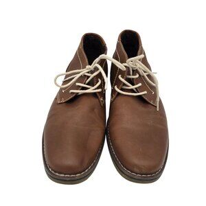 Mens Sonoma Brown Leather Lace-Up Chukka Boots Size 8.5